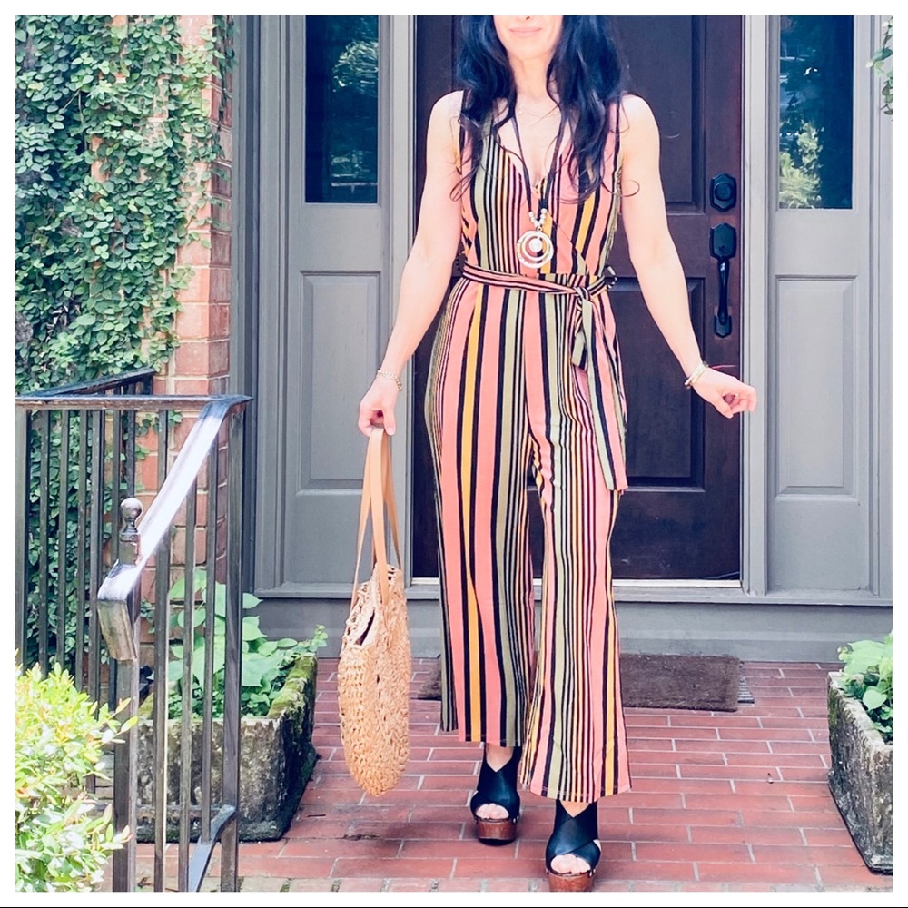MOST FABULOUS STRIPED TANK ANKLE JUMPSUIT - Picture 6 of 9